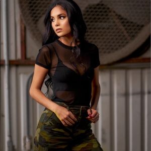 Black see through top